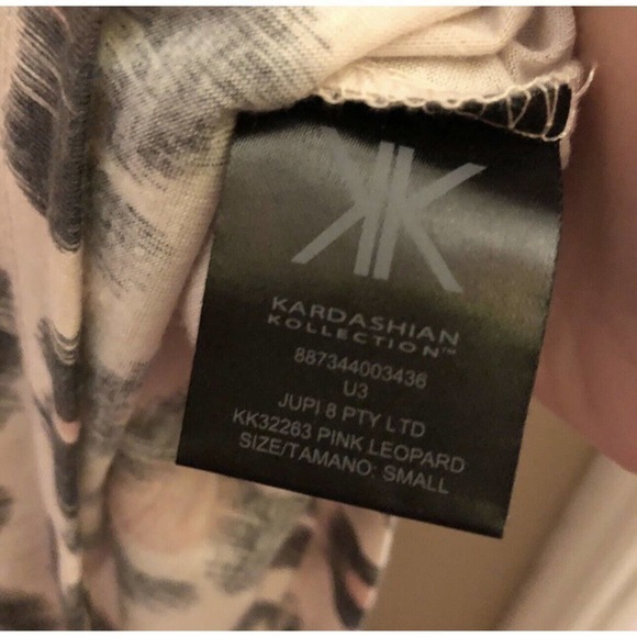 Kardashian Kollection Asymmetrical Leopard Dress S‎ leopard knee length #522 - Picture 12 of 12